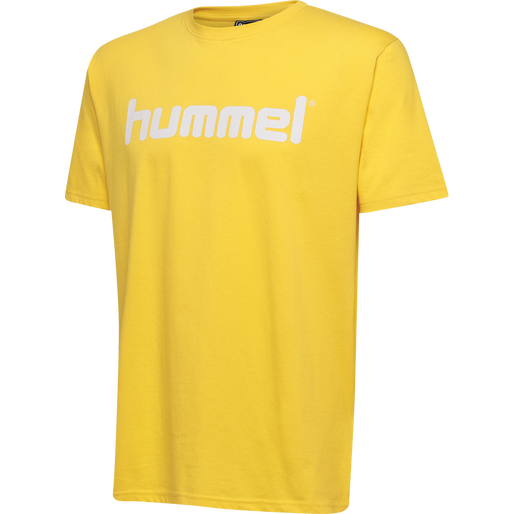 HUMMEL GO COTTON LOGO T-SHIRT S/S, SPORTS YELLOW, packshot