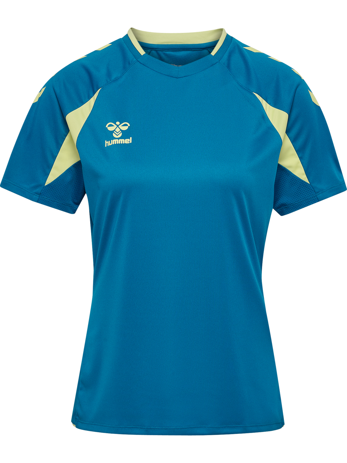 hmlCORE 2.0 JERSEY S/S WOMAN, CELESTIAL/PALE LIME YELLOW, packshot