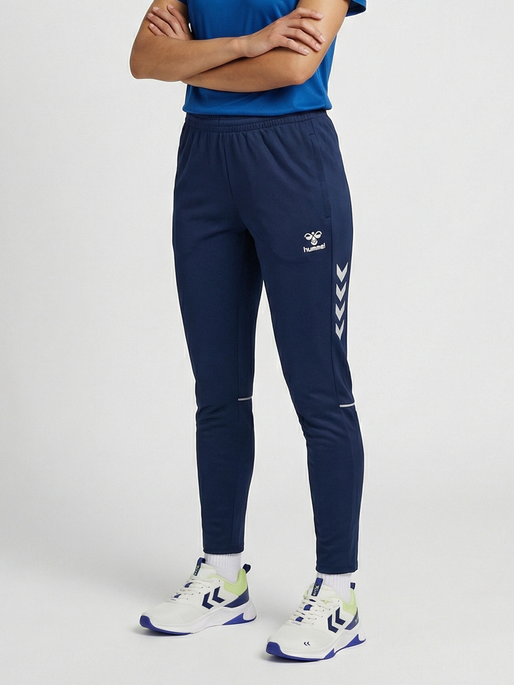 hmlCORE 2.0 TRAINING PANTS WOMAN, MARINE/WHITE, model