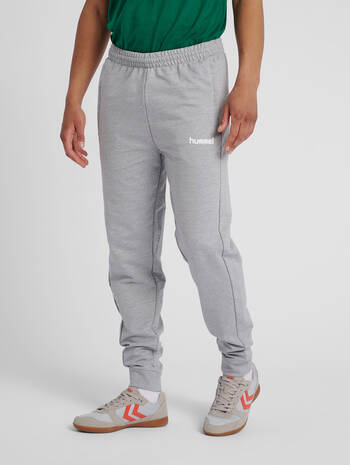 HUMMEL GO COTTON PANT, GREY MELANGE, model