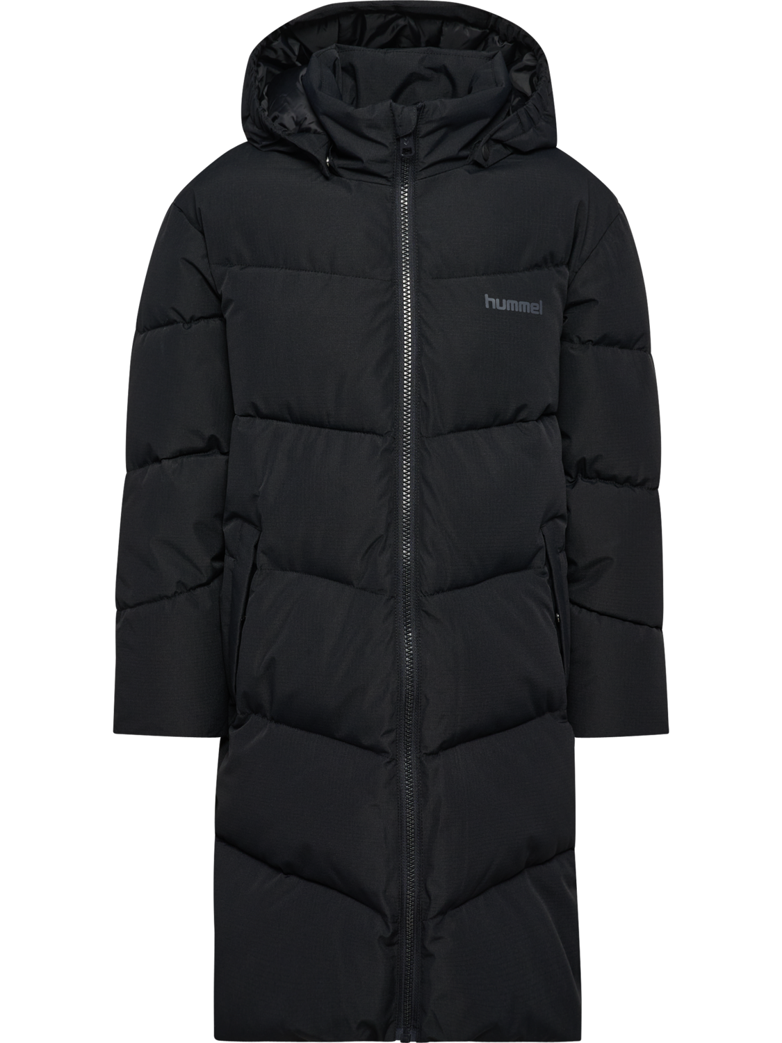 hmlJR PUFFER LONG JACKET, BLACK, packshot