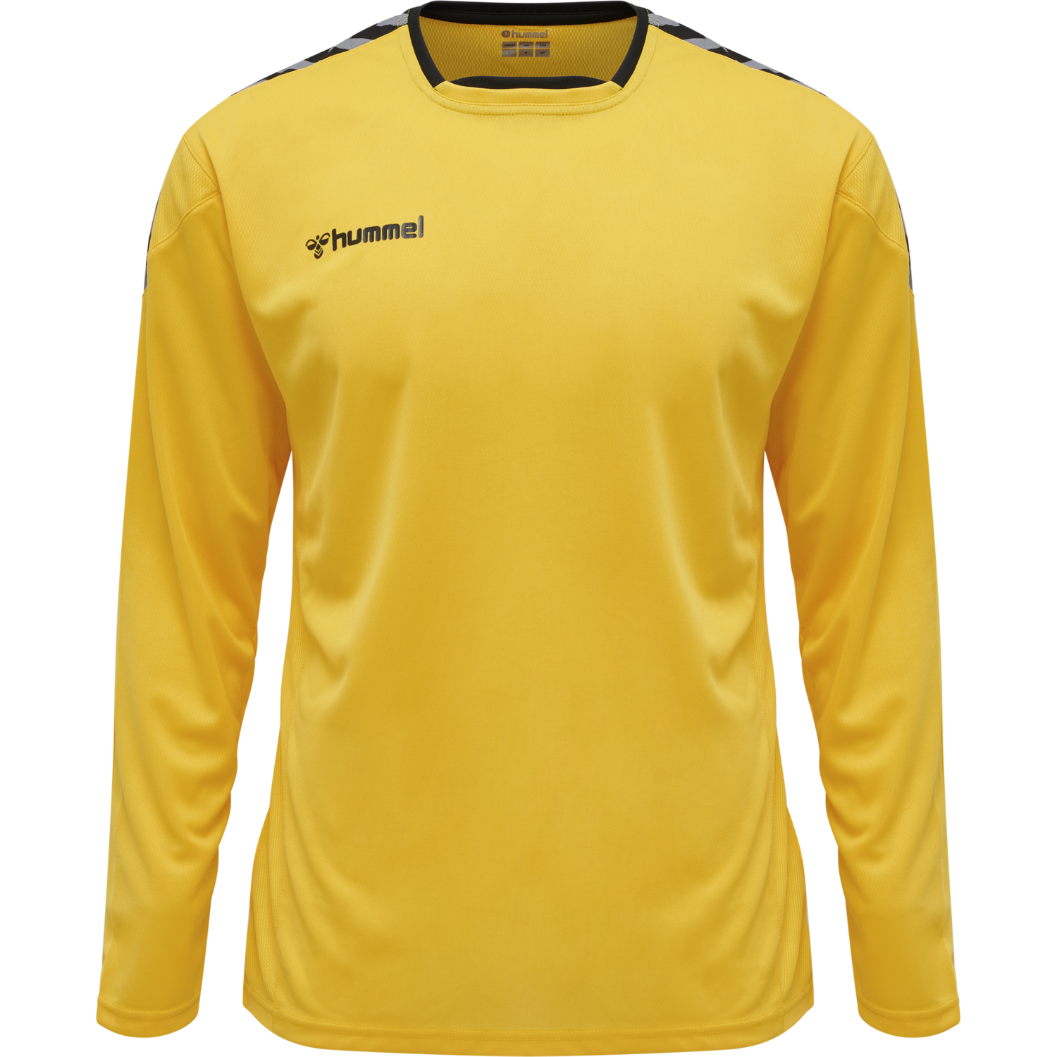 hmlAUTHENTIC POLY JERSEY L/S, SPORTS YELLOW/BLACK, packshot