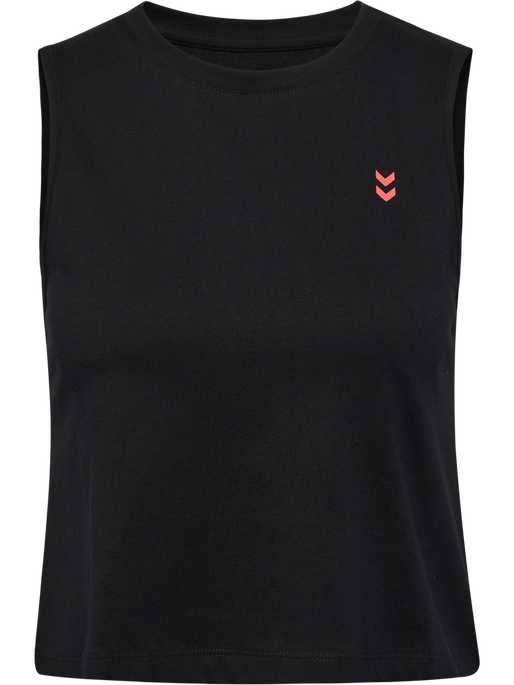 hmlHIIT CROPPED W MUSCLE TANK TOP, BLACK, packshot