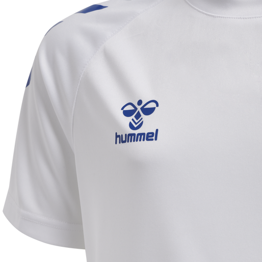 hmlCORE XK CORE POLY TEE S/S KIDS, WHITE/TRUE BLUE, packshot