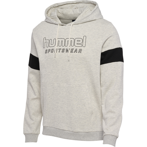 hmlLGC BRYCE HOODIE, TOFU MELANGE, packshot