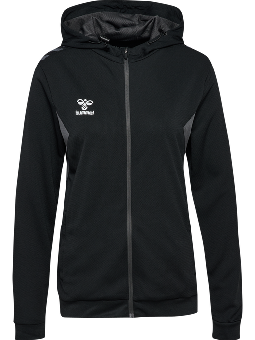 hmlAUTHENTIC PL ZIP HOODIE WOMAN, BLACK, packshot