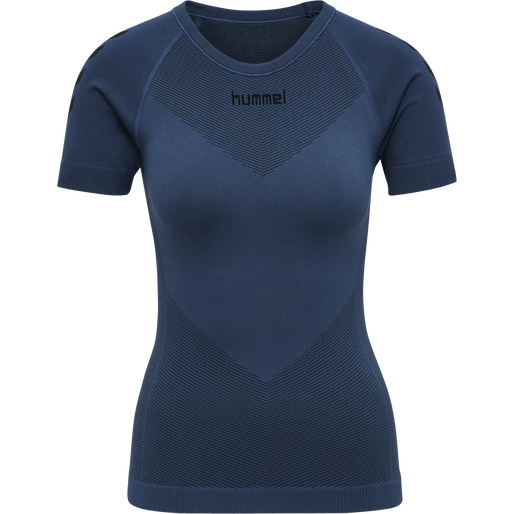 HUMMEL FIRST SEAMLESS JERSEY S/S W, DARK DENIM HUMMEL FIRST SEAMLESS JERSEY S/S W, DARK DENIM, packshot