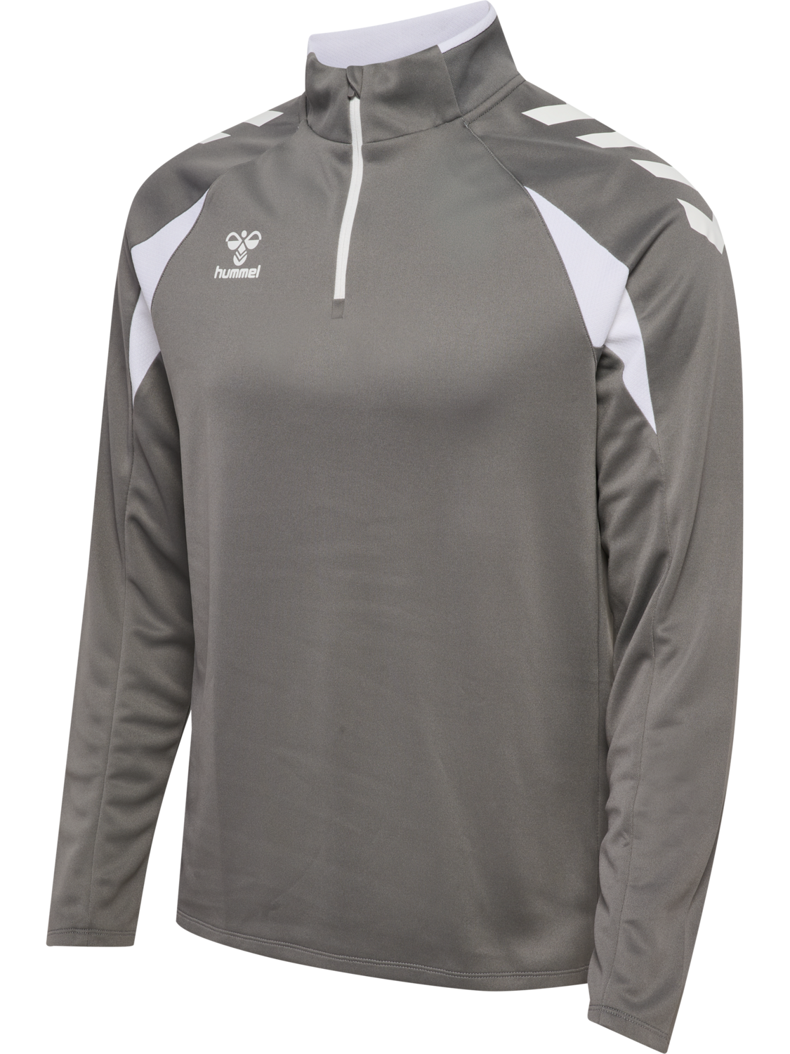 hmlCORE 2.0 HALF ZIP, STEEL GRAY/WHITE, packshot