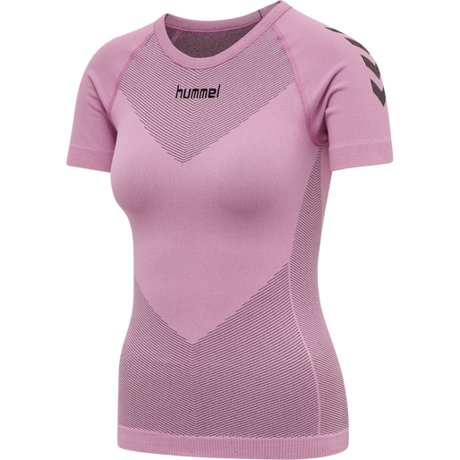 HUMMEL FIRST SEAMLESS JERSEY S/S WOMAN, COTTON CANDY, packshot