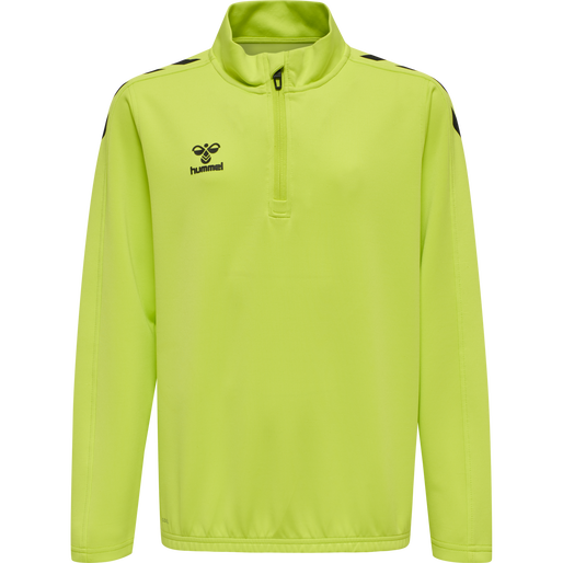 hmlCORE XK HALF ZIP POLY SWEAT KIDS, LIME POPSICLE, packshot