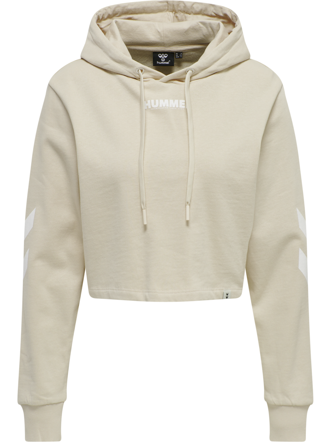 hmlLEGACY WOMAN CROPPED HOODIE, PUMICE STONE, packshot