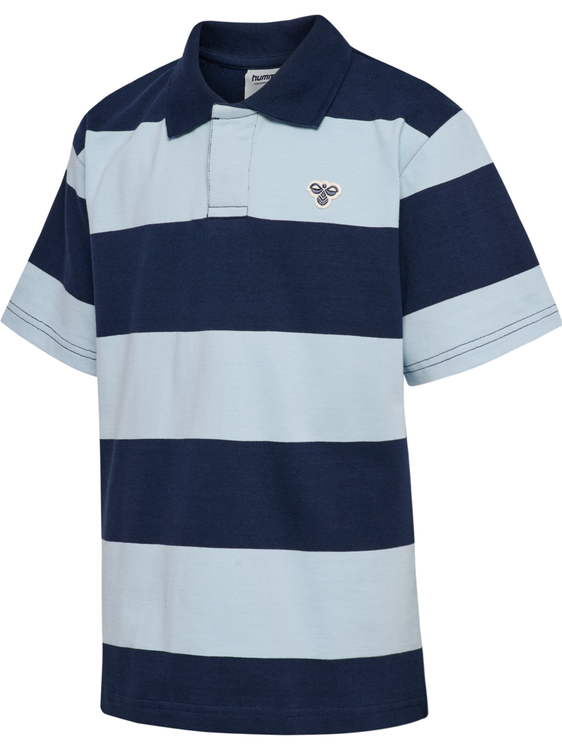 hmlJR LOOSE STRIPED POLO S/S BEE, DRESS BLUES, packshot