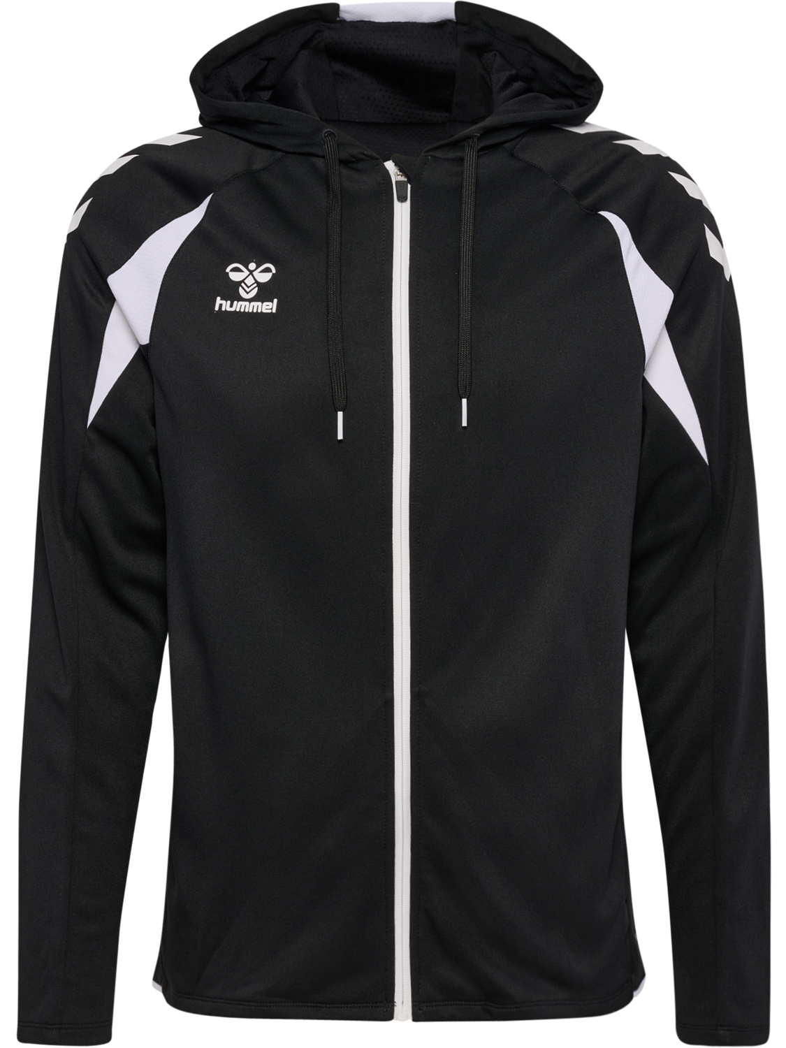 hmlCORE 2.0 ZIP HOODIE, BLACK/WHITE, packshot