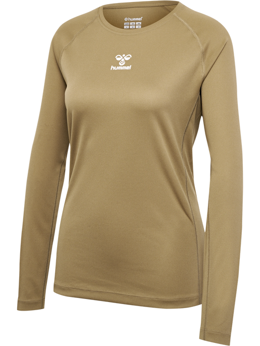 hmlSPRINT MESH T-SHIRT L/S WOMAN, LEAD GRAY, packshot