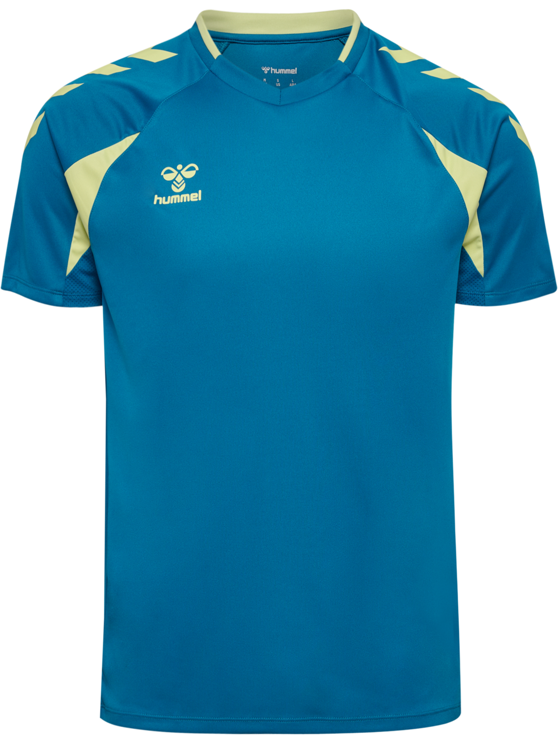 hmlCORE 2.0 JERSEY S/S, CELESTIAL/PALE LIME YELLOW, packshot
