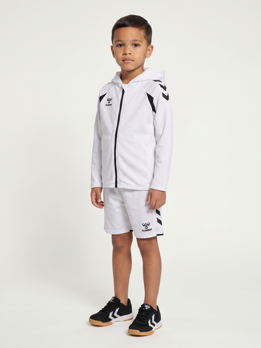 hmlCORE 2.0 ZIP HOODIE KIDS, WHITE/BLACK, model
