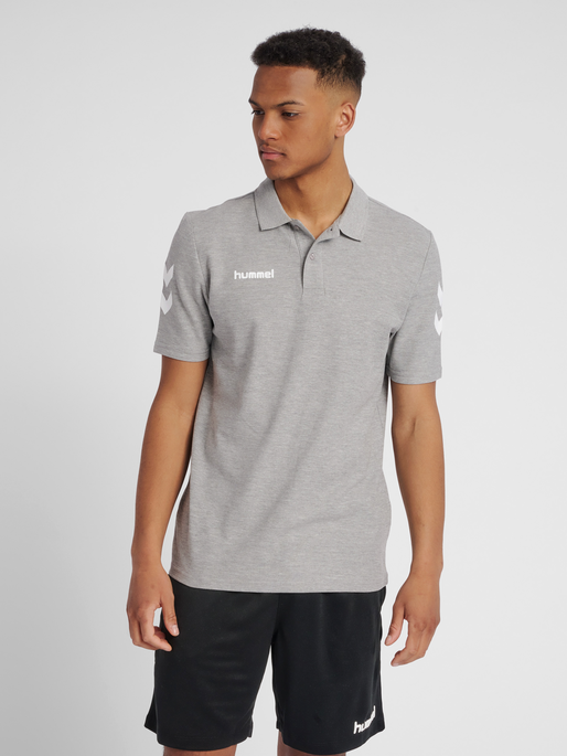 HUMMEL GO COTTON POLO, GREY MELANGE, model