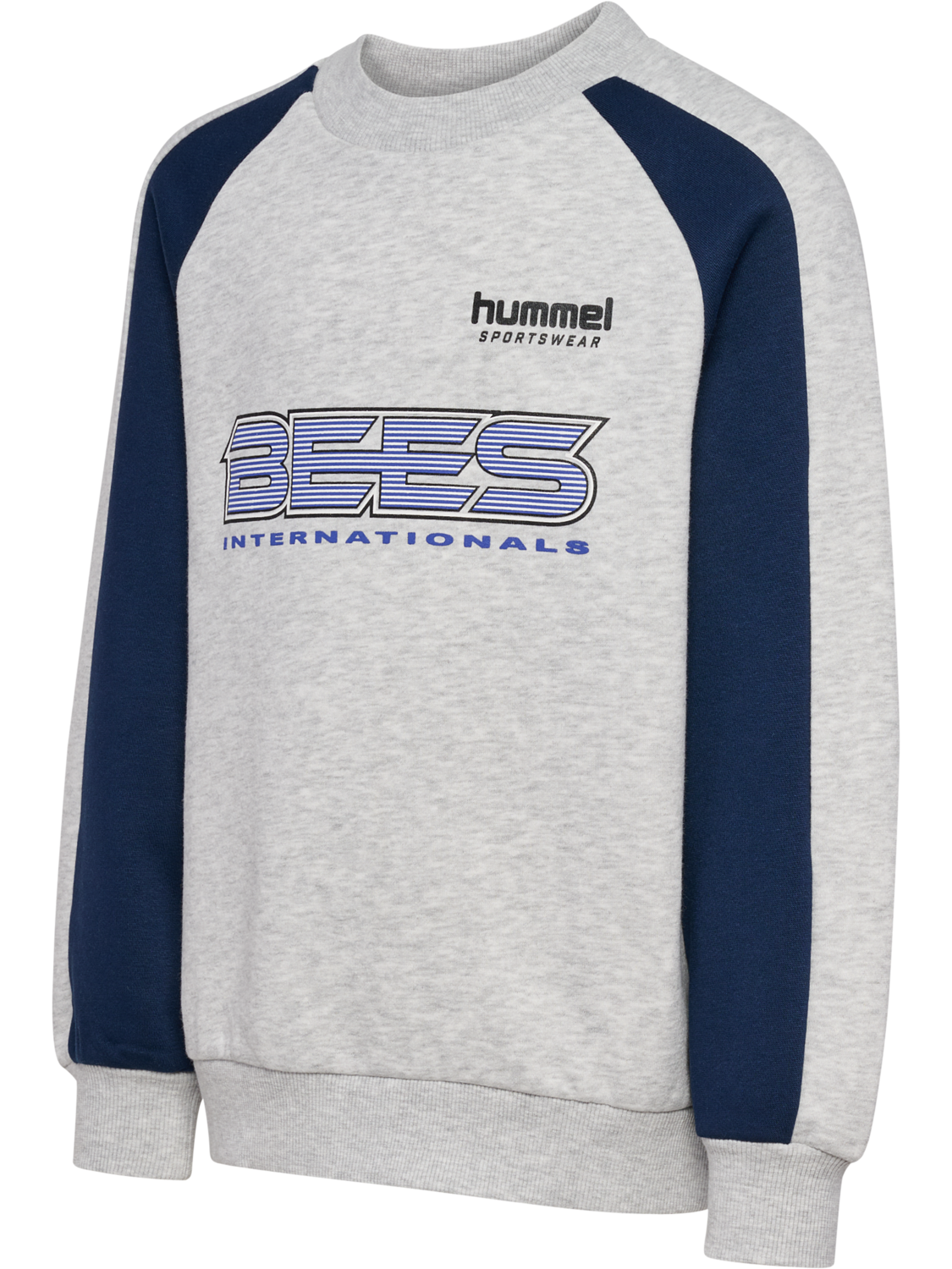 hmlJR OVERSIZED ICONIC CREW BEES, LIGHT GREY MELANGE, packshot