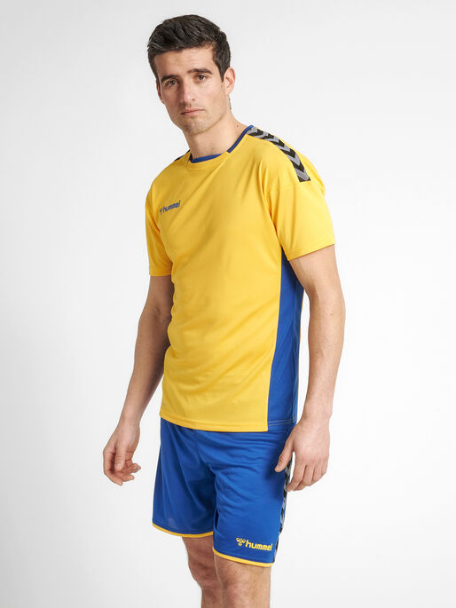 hmlAUTHENTIC POLY JERSEY S/S, SPORTS YELLOW, model