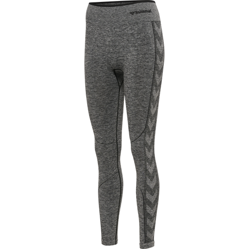 hmlMT UNA SEAMLESS MID WAIST TIGHTS, BLACK MELANGE hmlMT UNA SEAMLESS MID WAIST TIGHTS, BLACK MELANGE, packshot
