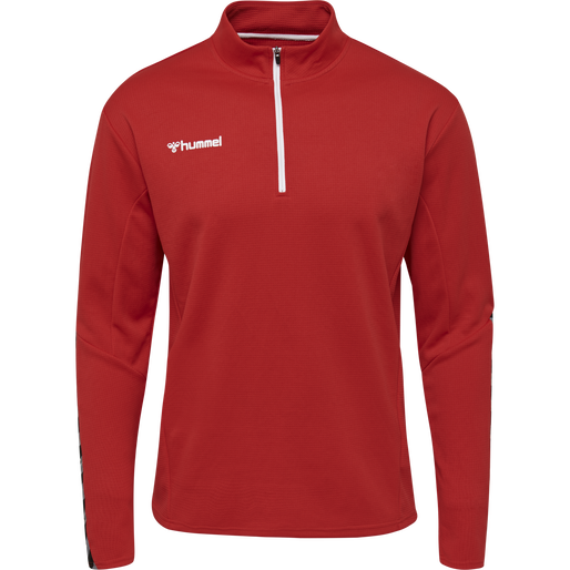 hmlAUTHENTIC HALF ZIP SWEATSHIRT, TRUE RED, packshot