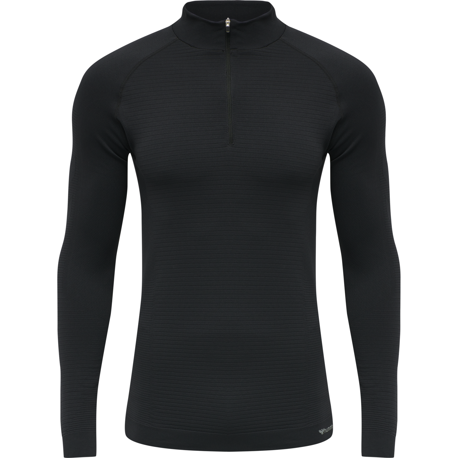 hmlSTROKE SEAMLESS HALF ZIP, BLACK, packshot