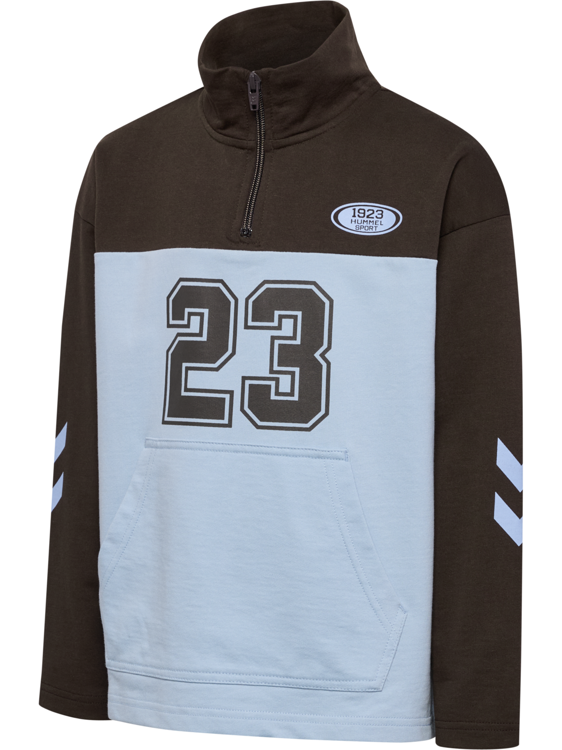 hmlTIMMI HALF ZIP SWEAT, TURKISH COFFEE, packshot