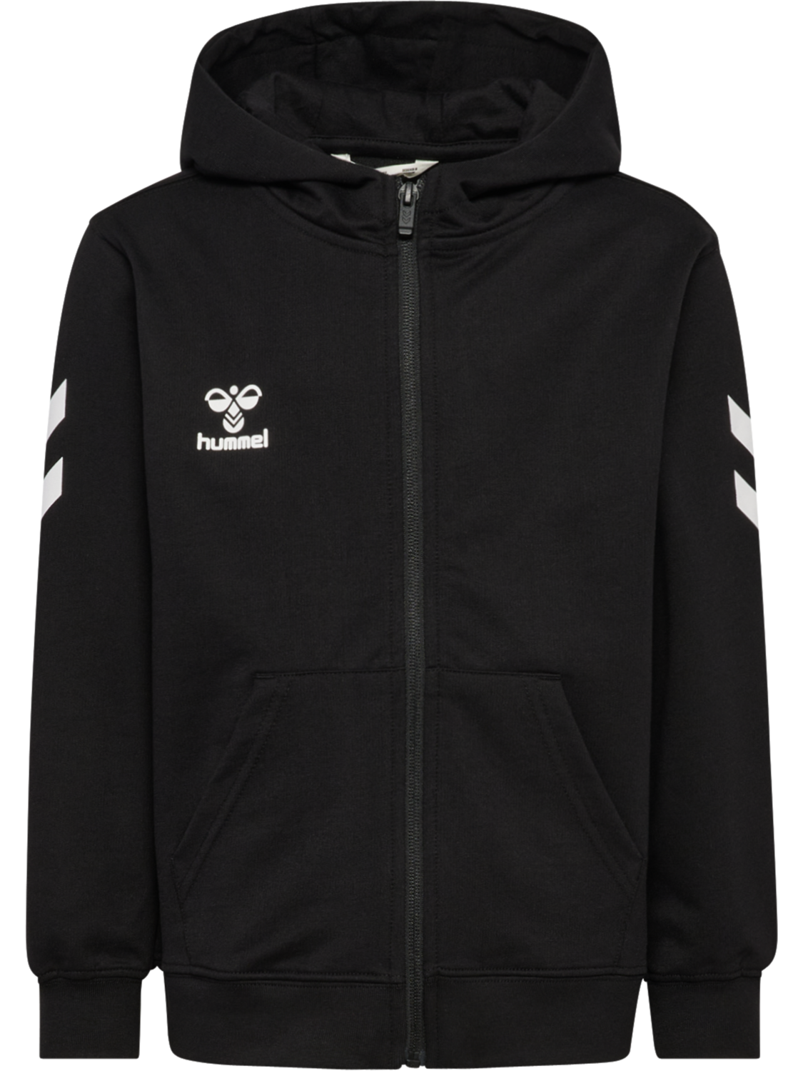 hmlGO 2.0 CHEVRON ZIP HOODIE KIDS, BLACK, packshot