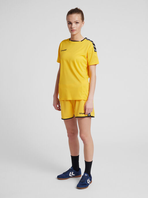 hmlAUTHENTIC POLY JERSEY WOMAN S/S, SPORTS YELLOW, model
