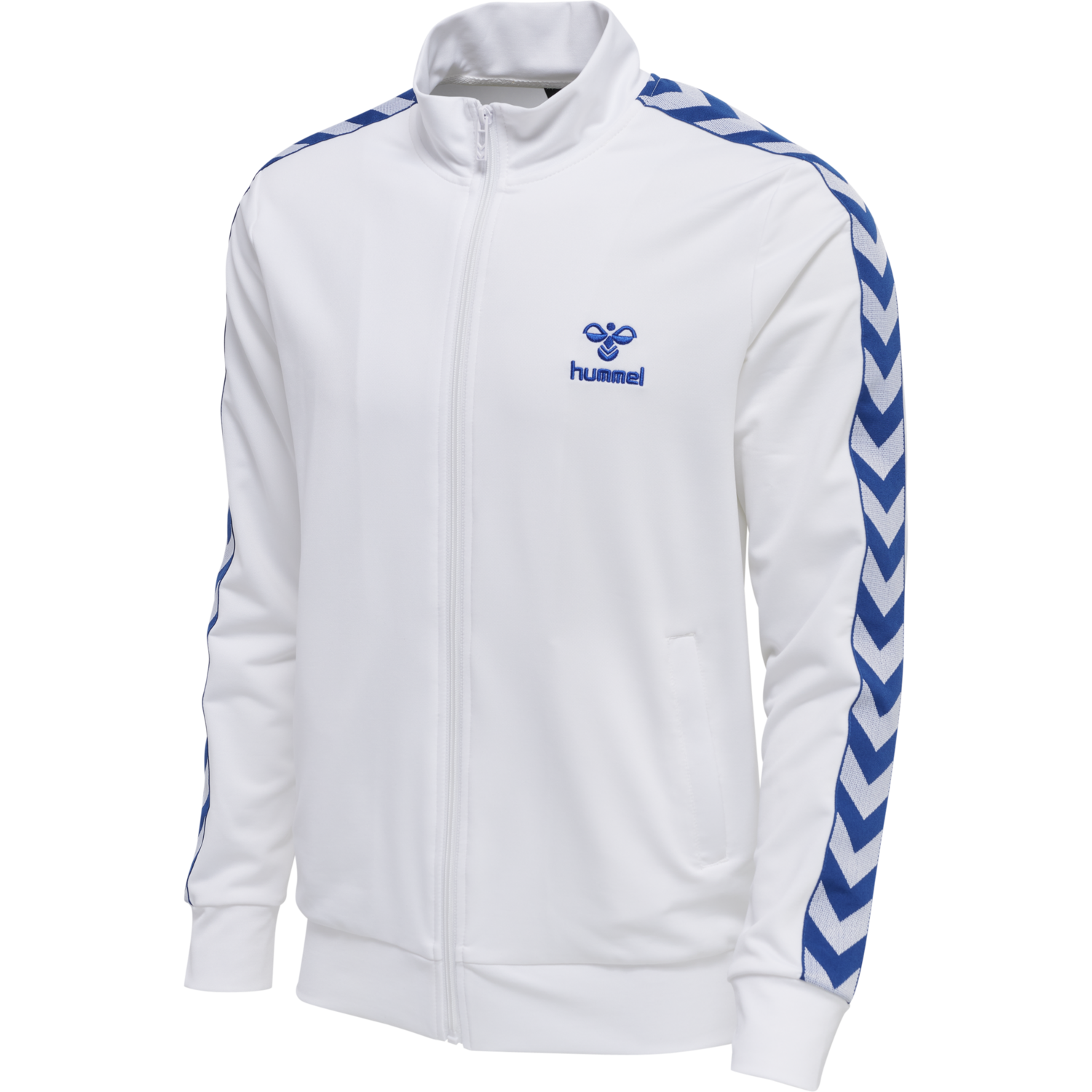 hmlNATHAN 2.0 ZIP JACKET, WHITE/TRUE BLUE, packshot