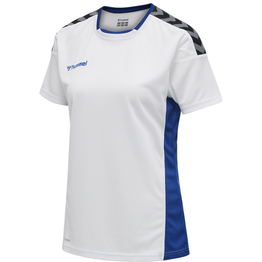 hmlAUTHENTIC POLY JERSEY WOMAN S/S, WHITE/TRUE BLUE, packshot