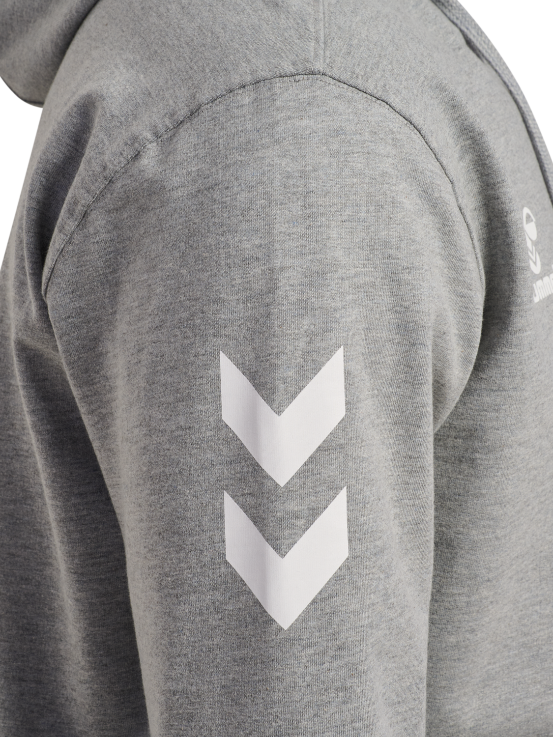 hmlGO 2.0 CHEVRON ZIP HOODIE, GREY MELANGE, packshot