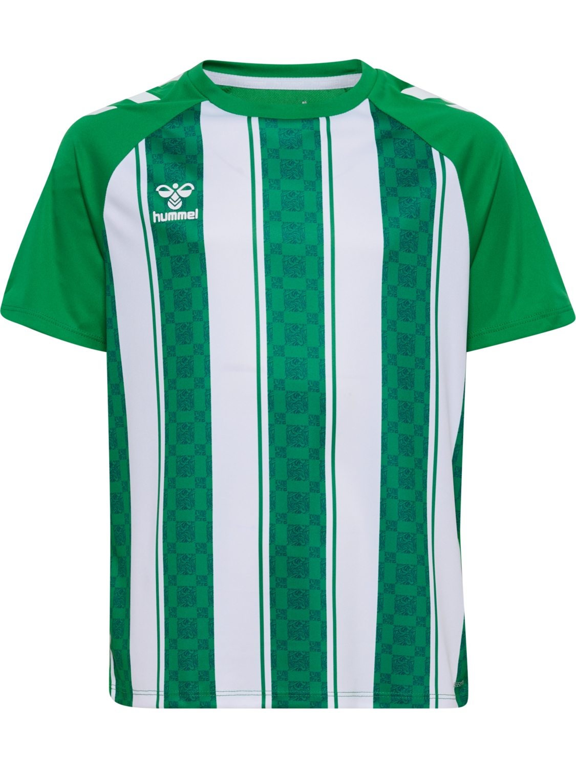 hmlMATCH STRIPED JERSEY S/S KIDS, JELLY BEAN/WHITE, packshot