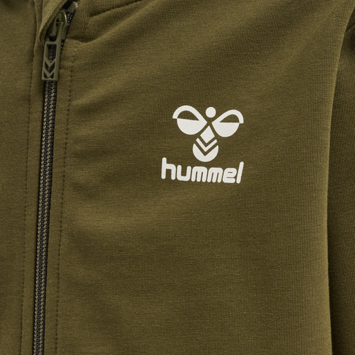hmlTRECE ZIP HOODIE, DARK OLIVE, packshot