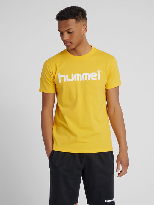 HMLGO COTTON LOGO T-SHIRT S/S, SPORTS YELLOW, model