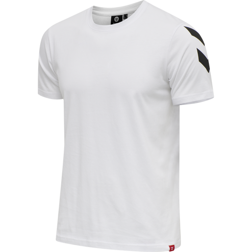 hmlLEGACY CHEVRON T-SHIRT, WHITE, packshot