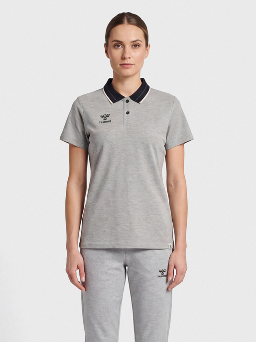 hmlMOVE POLO WOMAN, GREY MELANGE, model