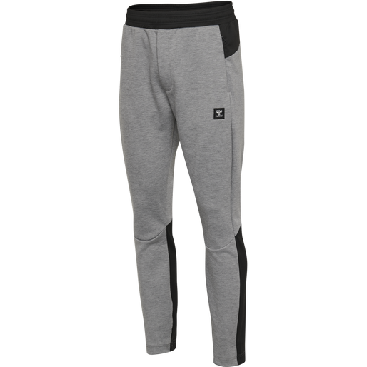 hmlTROPPER TAPERED PANTS, GREY MELANGE, packshot