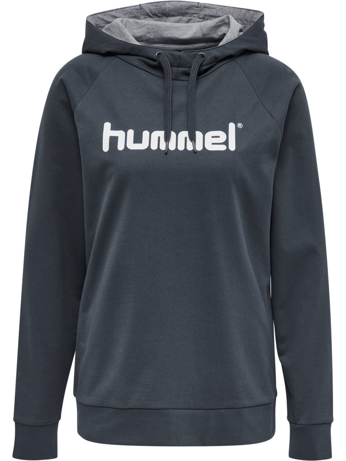 HUMMEL GO COTTON LOGO HOODIE WOMAN, INDIA INK, packshot
