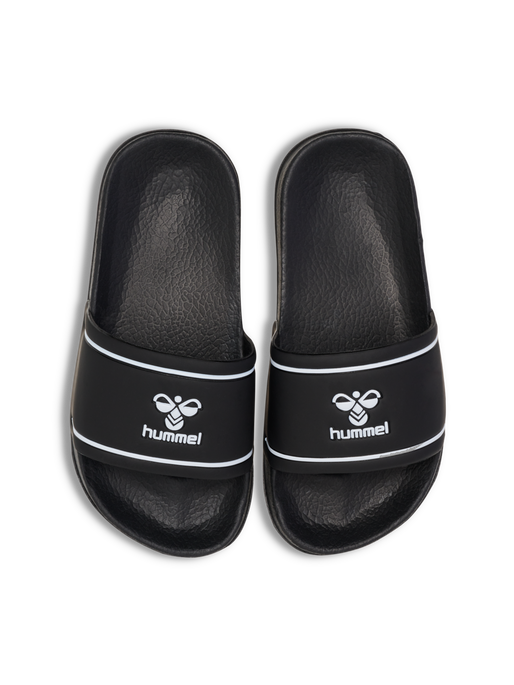 POOL SLIDE JR , BLACK/WHITE, packshot