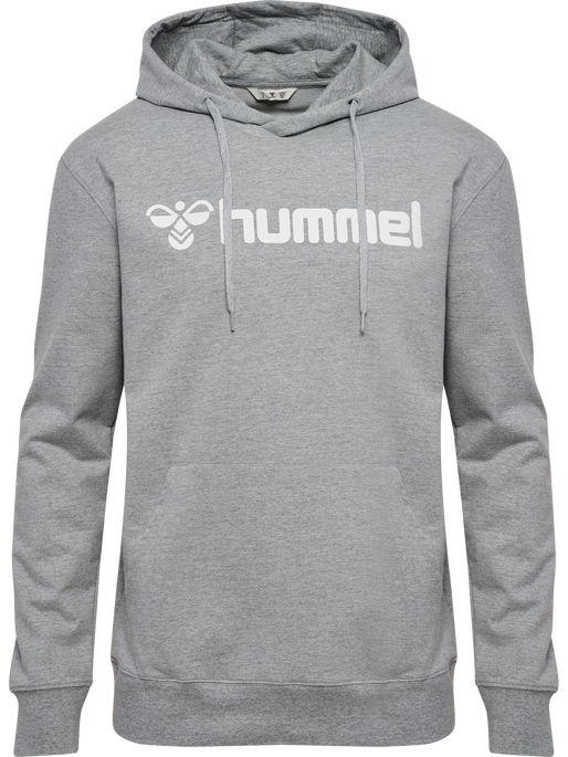 hmlGO 2.0 LOGO HOODIE, GREY MELANGE hmlGO 2.0 LOGO HOODIE, GREY MELANGE, packshot