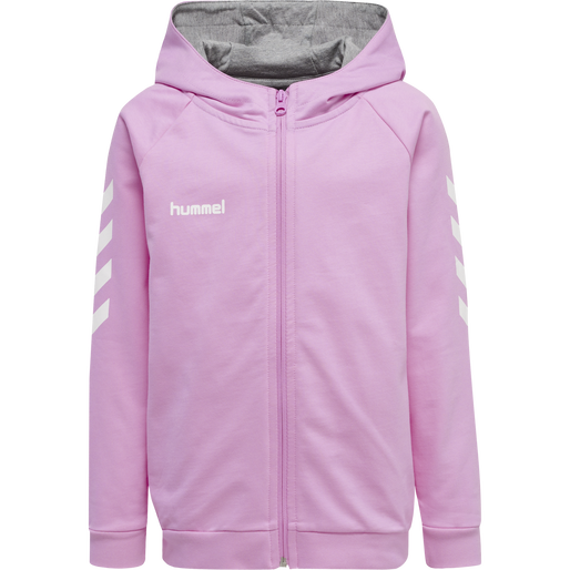 HMLGO KIDS COTTON ZIP HOODIE, ORCHID, packshot
