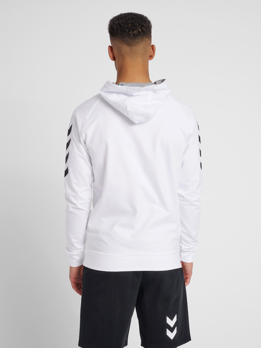 HUMMEL GO COTTON HOODIE, WHITE, model