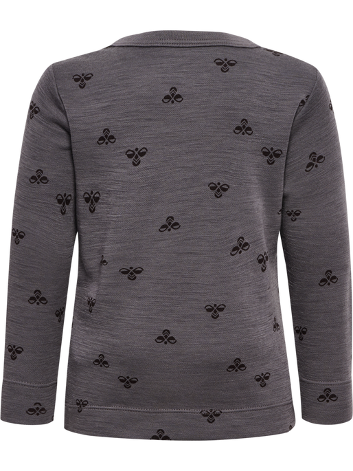 hmlMINI WOOL T-SHIRT L/S, CHARCOAL GRAY, packshot