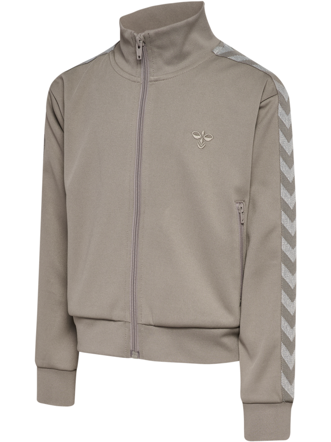 hmlJR REG POLY TAPE GIRL ZIP JACKET, ROCK RIDGE, packshot