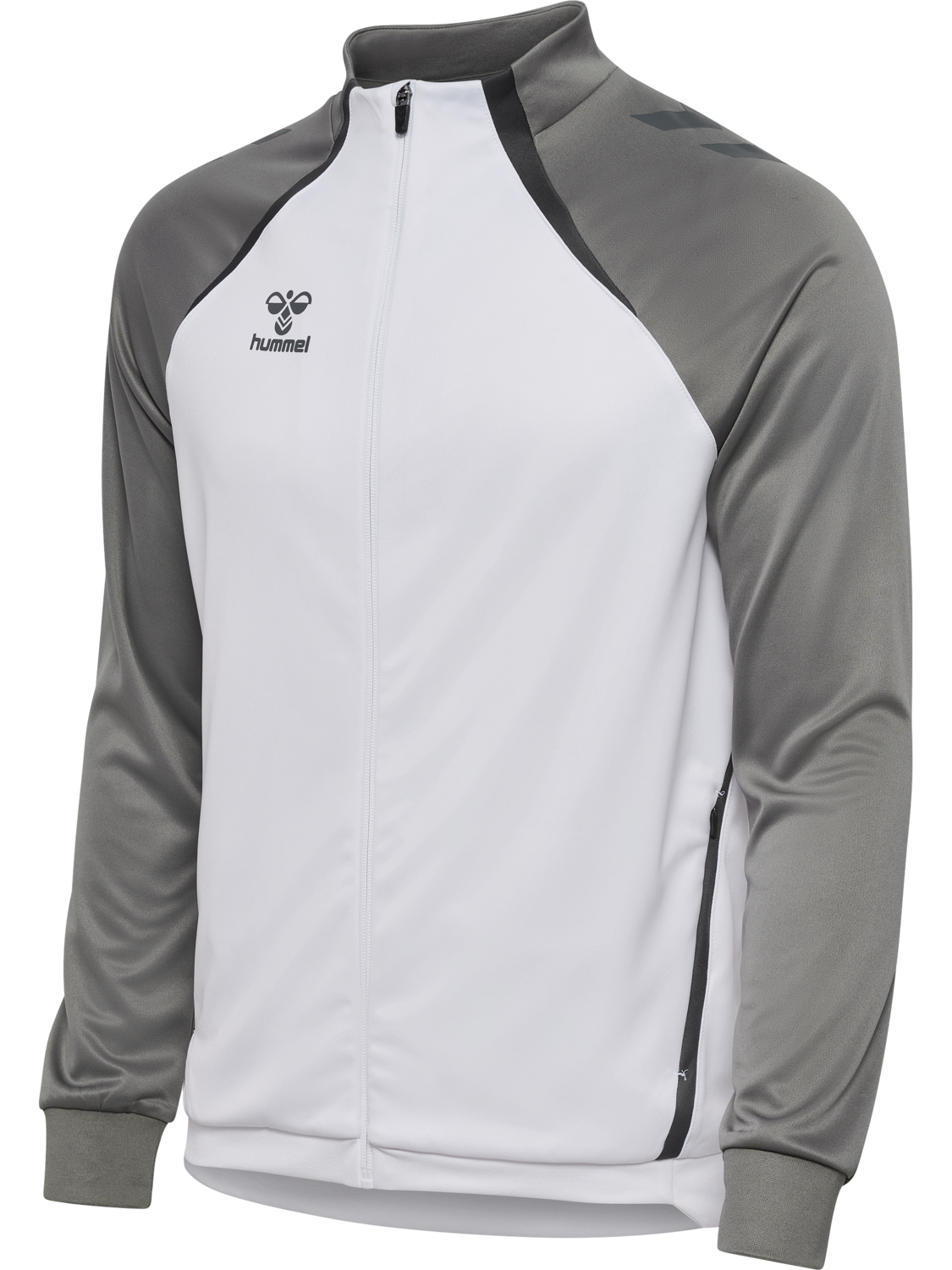 hmlLEAD 2.0 TRACK ZIP JACKET, WHITE/STEEL GRAY, packshot