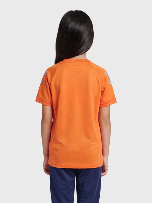 hmlLEAD S/S POLY JERSEY KIDS, ORANGE TIGER, model