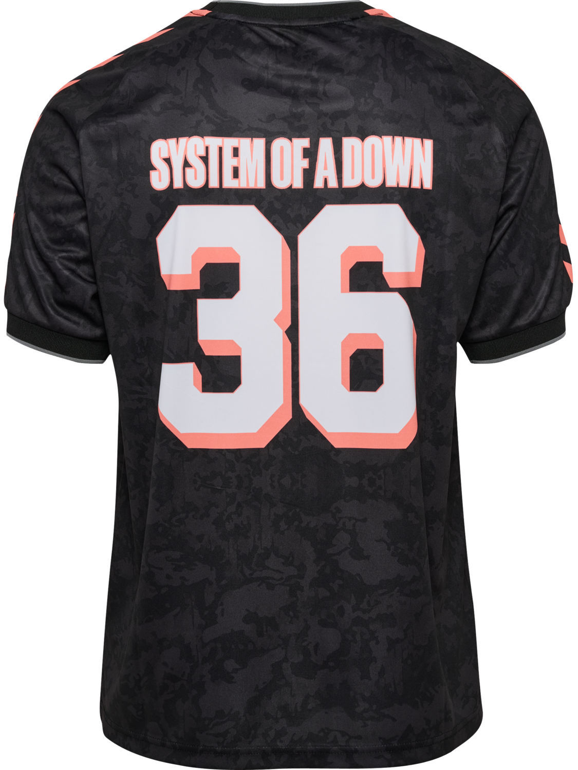hmlSOAD TOUR 26 CAMO JERSEY S/S, BLACK/ORANGE, packshot
