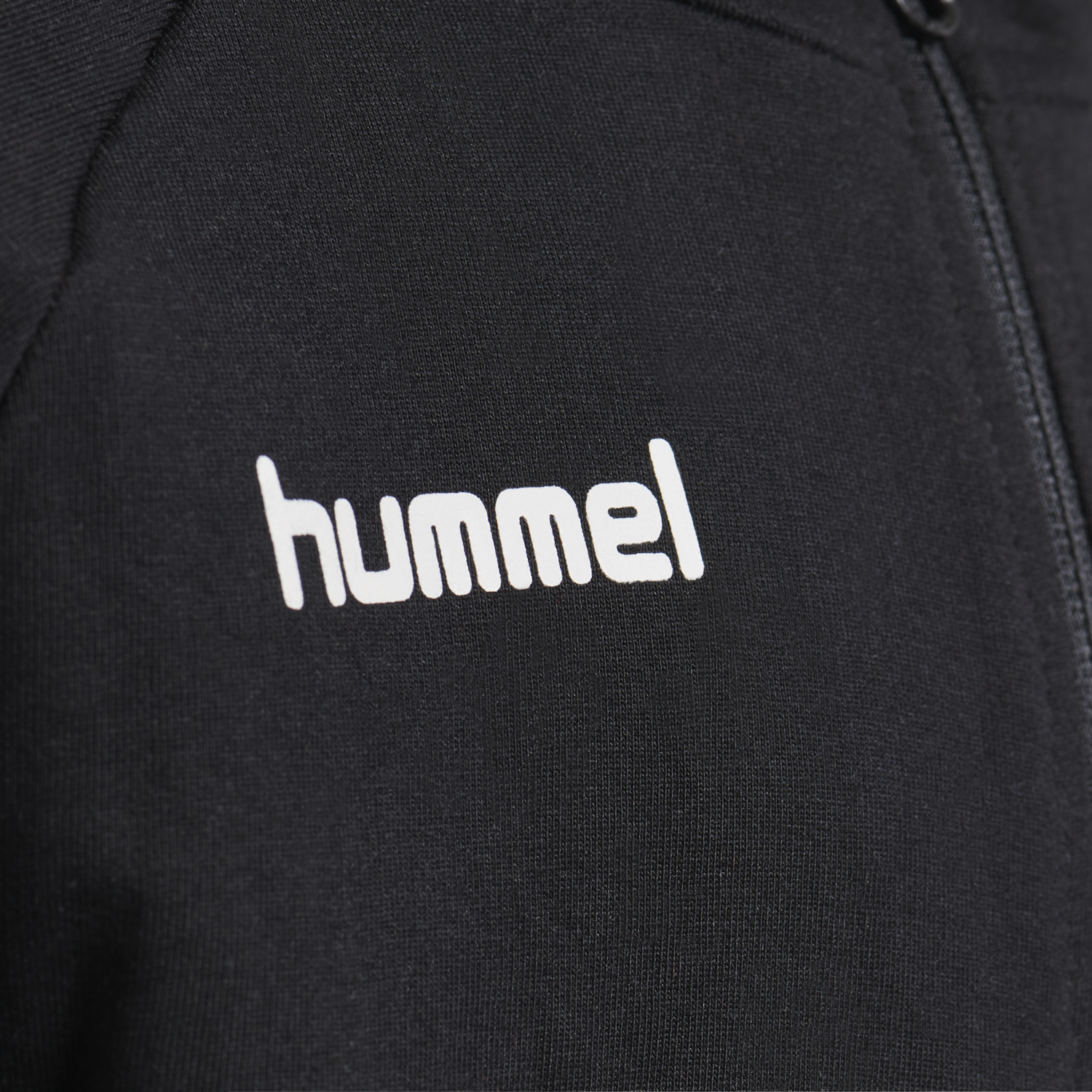 HUMMEL GO KIDS COTTON ZIP HOODIE, BLACK, packshot