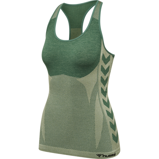 hmlCLEA SEAMLESS TOP, LAUREL WREATH/LILY PAD MELANGE, packshot